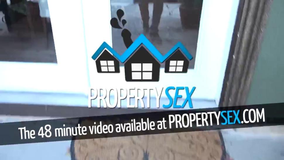 PropertySex - Sex addict tenant with big boobs fucks landlord