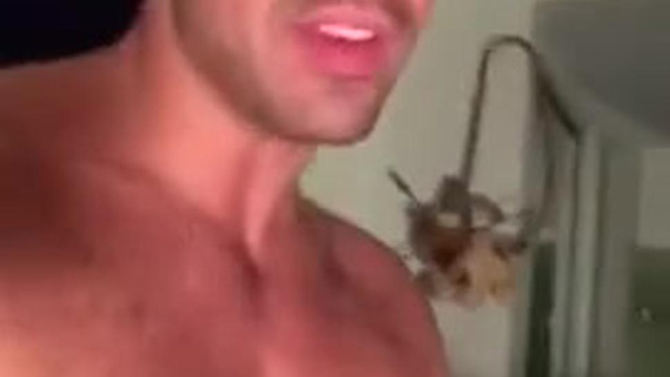 Muscle straight hunk records himself fucking and dick