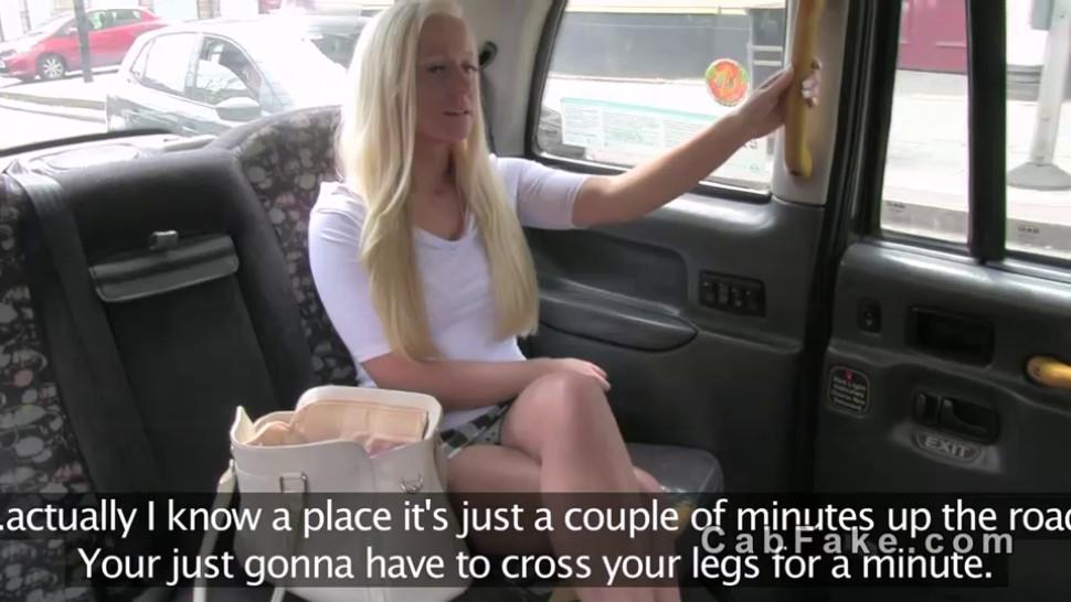 British blonde amateur fucked in fake taxi