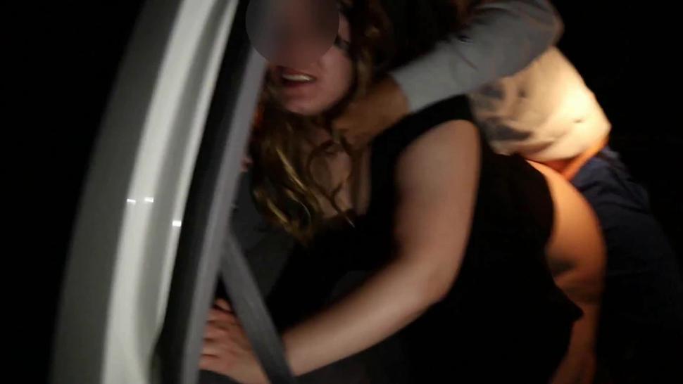 Latina gets fucked in the backseat of a stranger's car