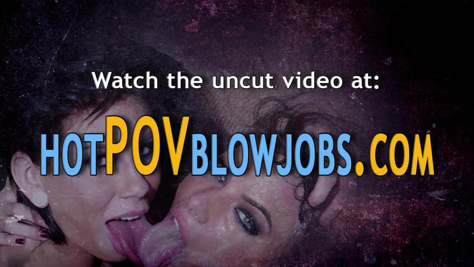 POV BLOWJOBS - Cutie gives pov blowjob and tugs dick