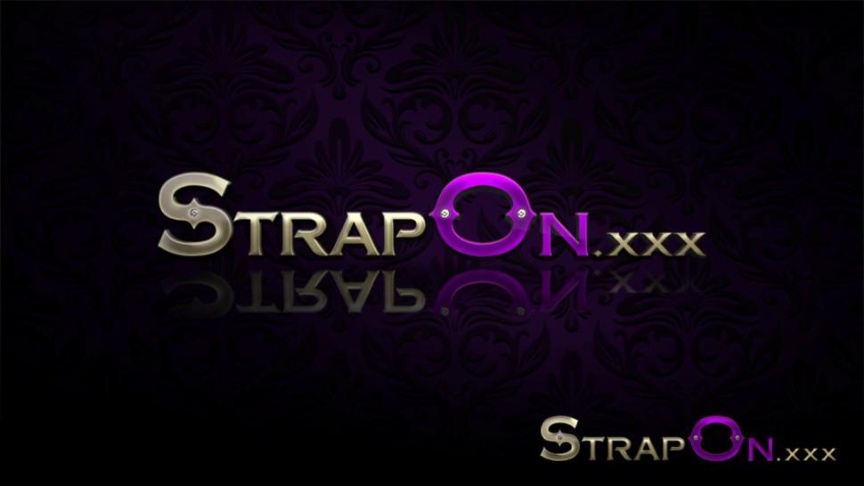 STRAPON.XXX - Sweet girls lick each other before using strapless double ended dildo