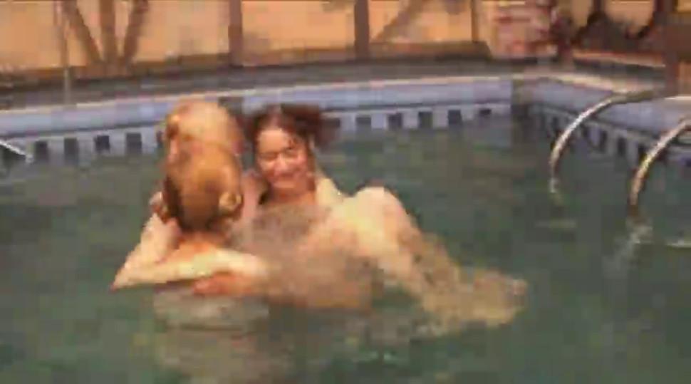 sexy lezzies in the swimming pool - video 18