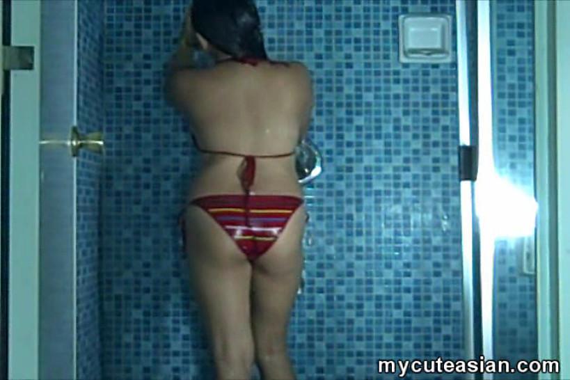 MY CUTE ASIAN - Big tits Asian hottie masturbation in shower