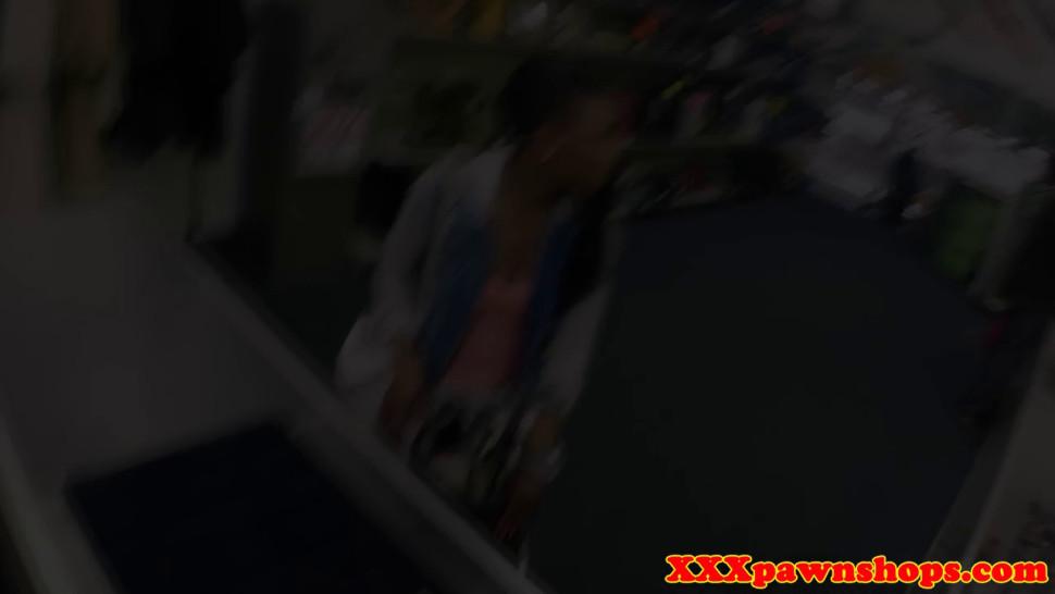 XXXPAWNSHOPS - Ebony pawnee chick doggystyled on spycam