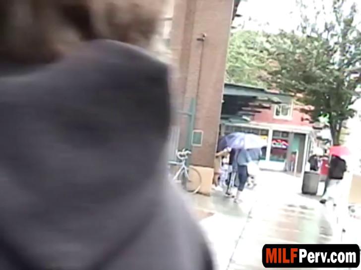 Slutty MILF missed the bus end got talked into sex with stranger