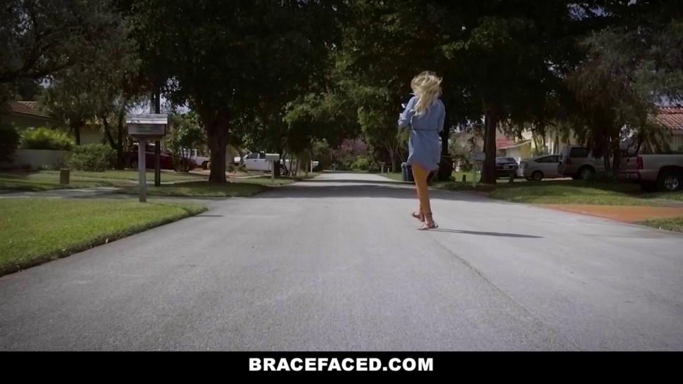 BraceFaced - Teen with Braces Vanna Bardot Poolside BJ - Brace Faced