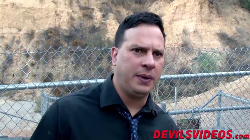 DEVILS VIDEOS - Giving it to the babysitter Maya behind the dumpster raw