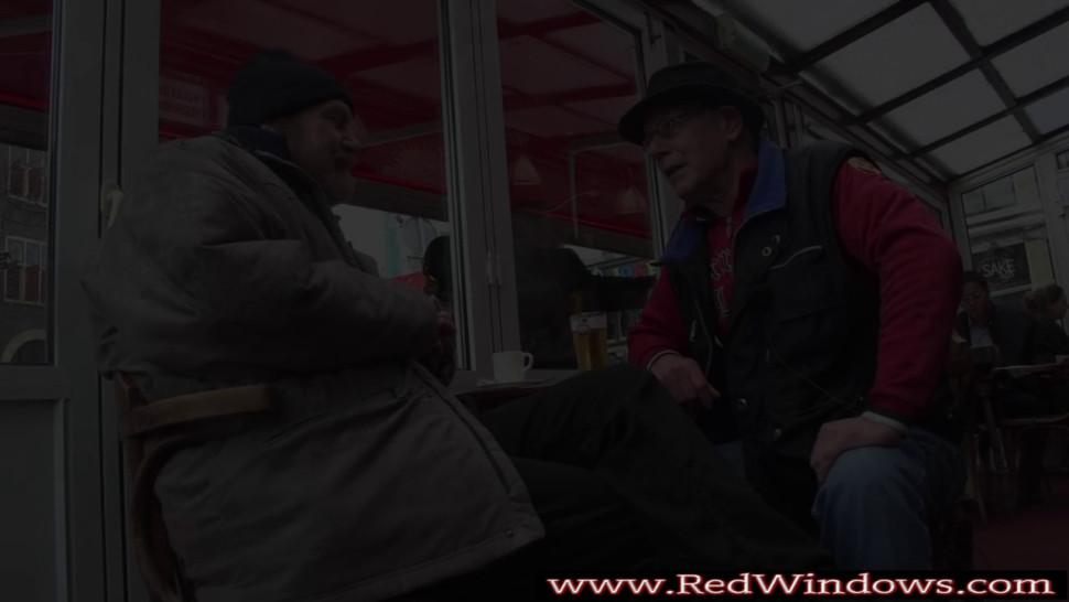 RED LIGHT SEX TRIPS - Dutch hooker sucking tourist in window