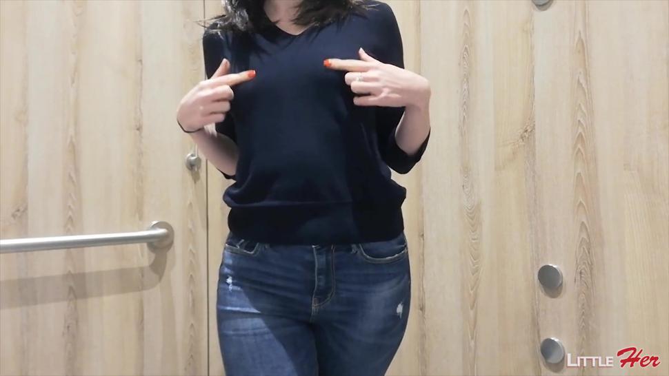 Filming Myself Secretly Fingering in Public Bathroom by LittlerHer