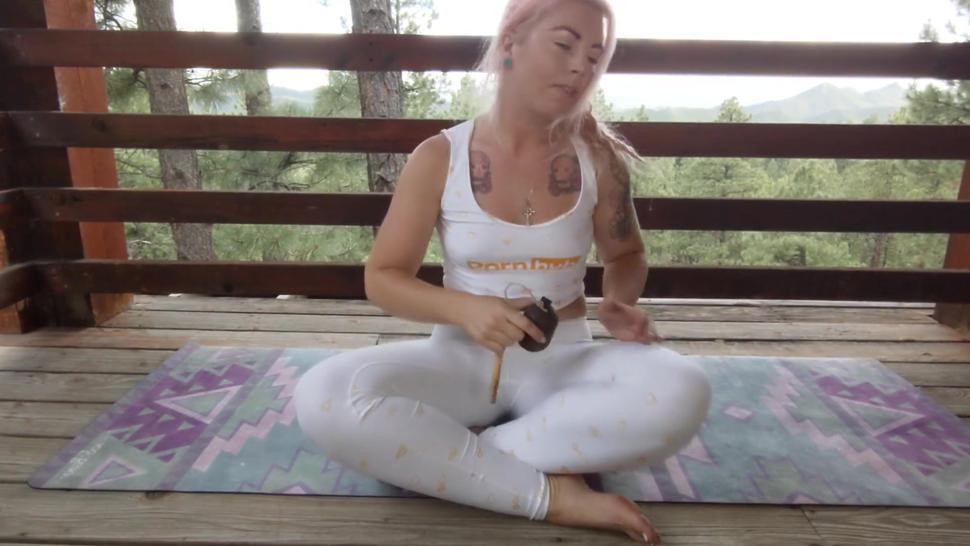 Bonni Good Naked Yoga Class #8! Nude yoga on my deck in the mountains :)