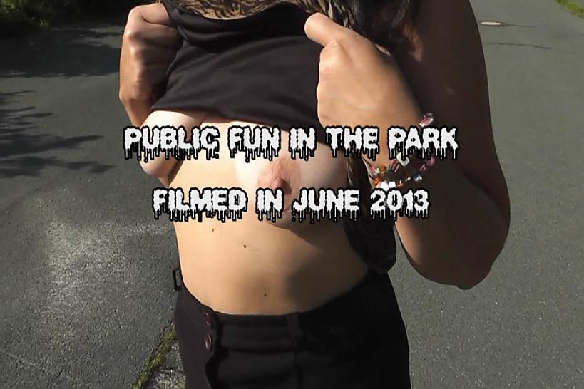 Perky boobs/public/in dogging the park