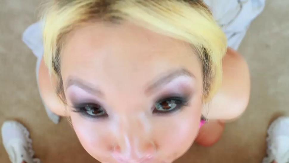 Asian slut facefucked