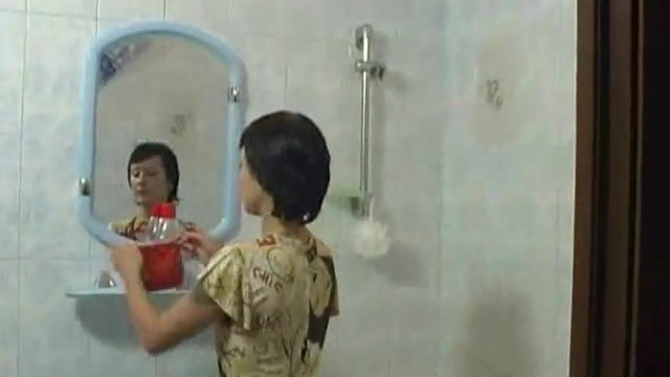 Taking A Hot Shower Together With Dad