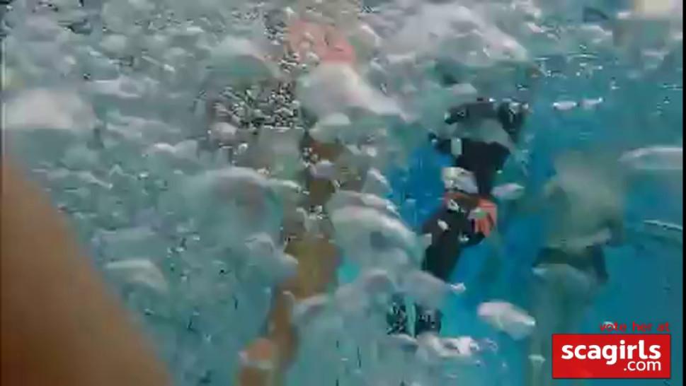 girsl underwater at pool  - video 1