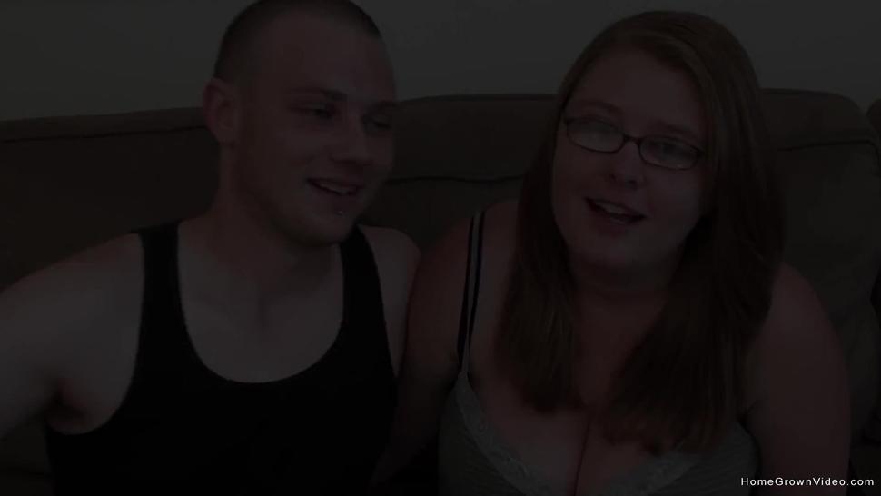 Cum hungry BBW lets her bf pound her juicy cunt