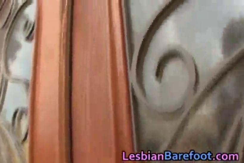 Big boobed blond lesbian enjoys dildo part1 - video 1