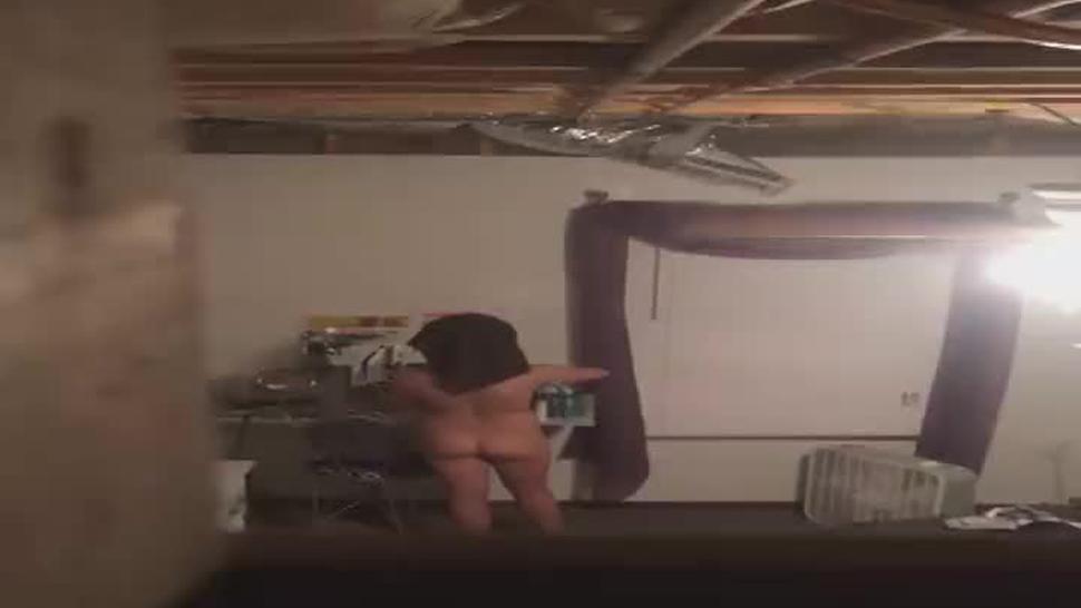 Peeping a naked teen girl in her own apartment
