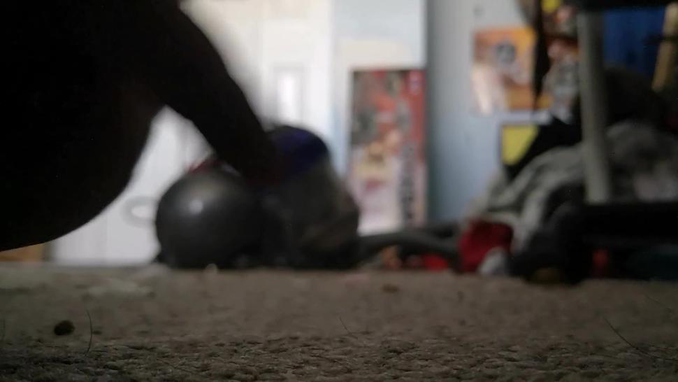 Hardcore vacuum cleaner sucking and mercilessly devouring everything touching the floor