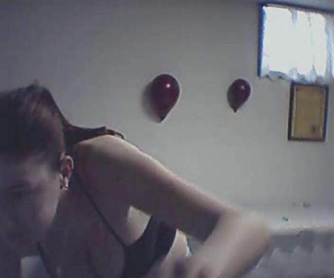 Busty ex-girlfriend webcam strip