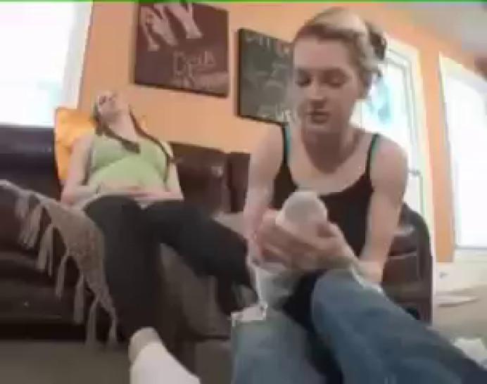 Girl Sniffing White Socks
