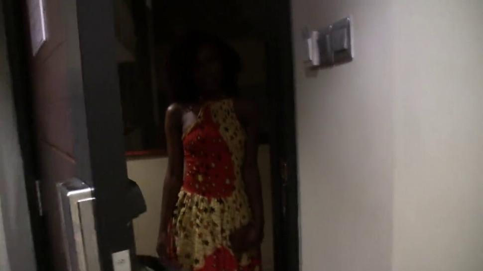 Fucking African amateur booty in my hotel room POV