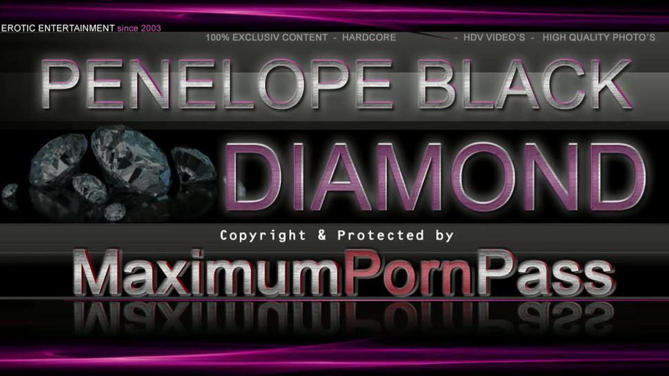 Penelope Black Diamond masturbates with dildos