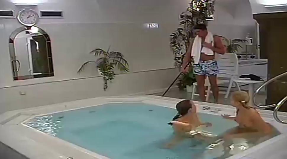 Young cutie fucks the pool boy