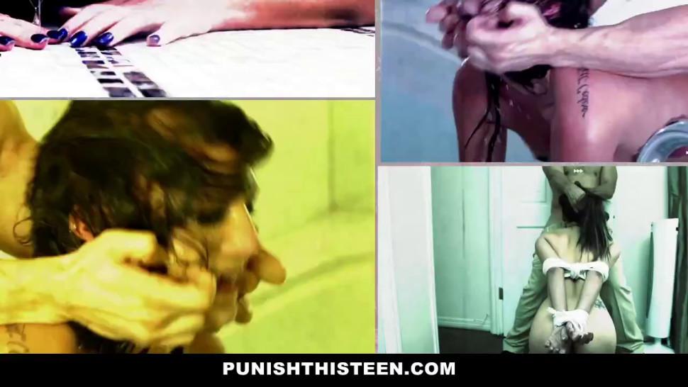 PunishTeens - Super Hot Teen Strapped Up and Slapped Around