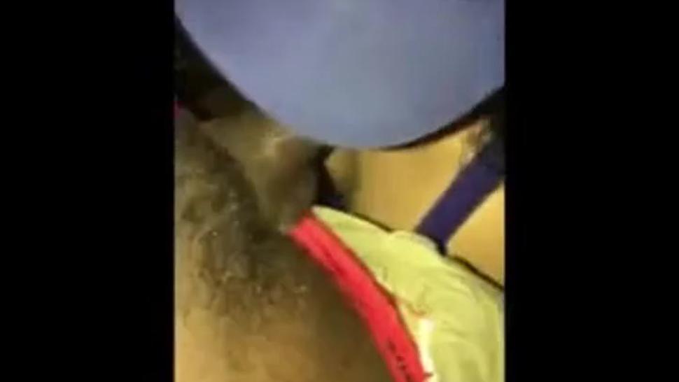 Amateaur Asian slut taking cum on her faceglasses and hat