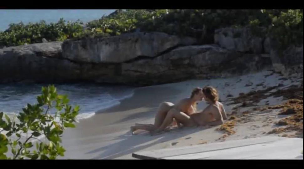 horny art sex of horny couple on beach