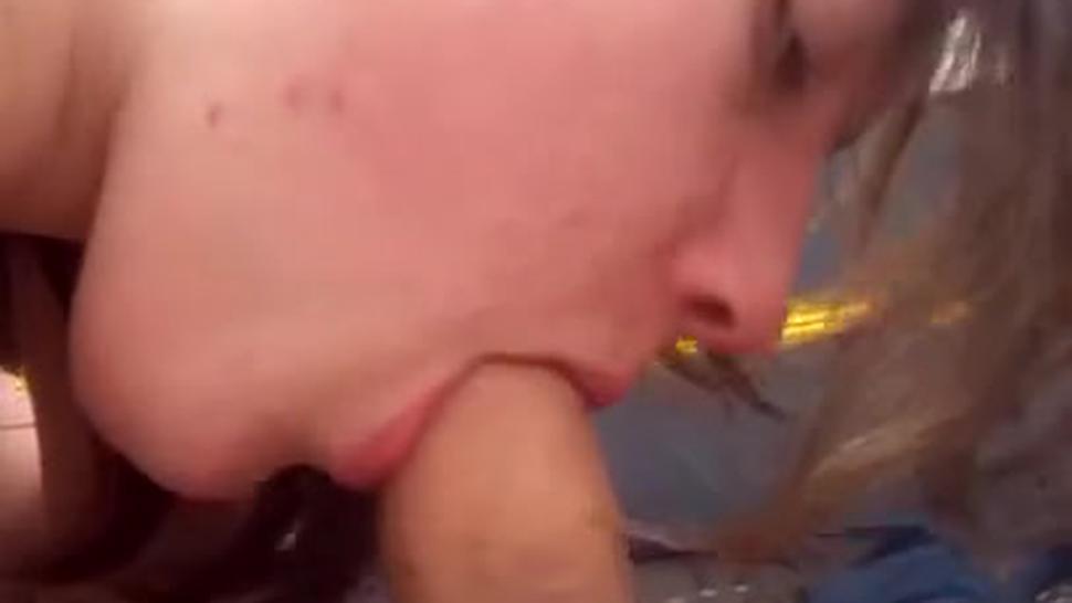 outdoor blowjob on a deck