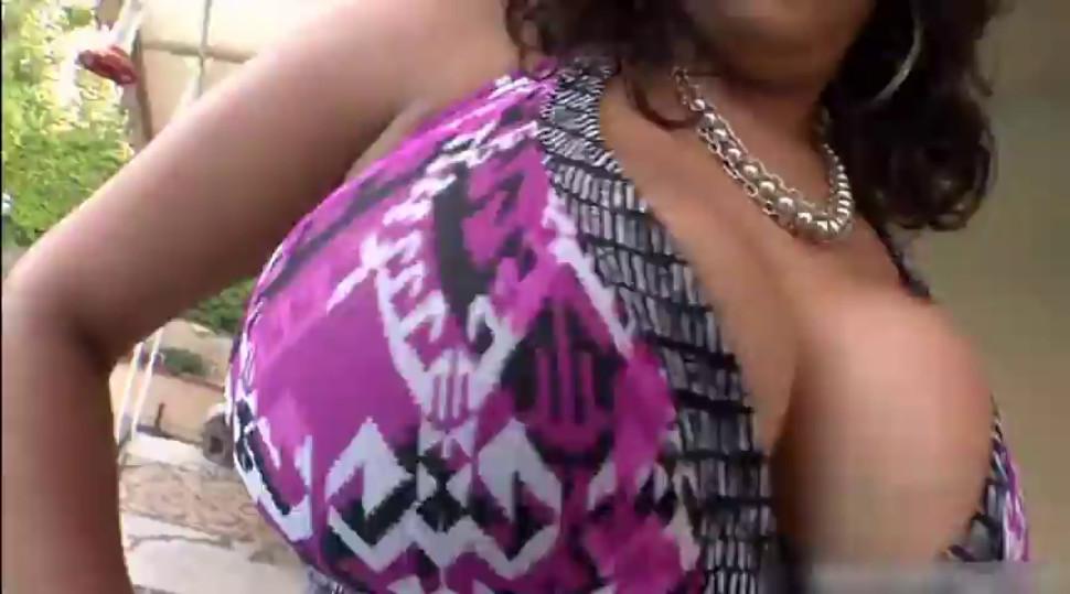 Latina Melanie Jane shows her big boobs off