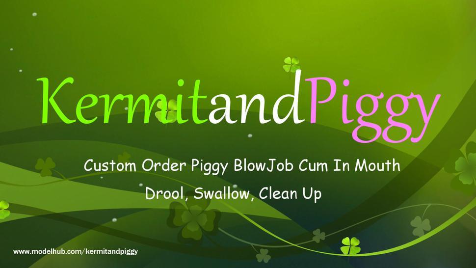 Piggy Sucks Cock For Cum In Mouth,Drools Cum,Swallows,Clean Up,Feet,Foot Pose,Custom Order