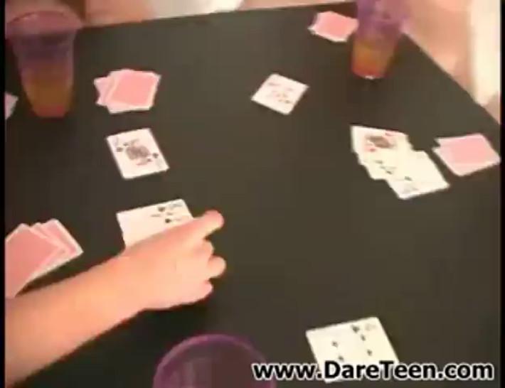 Girls losing their clothes on strip poker with a naked dude