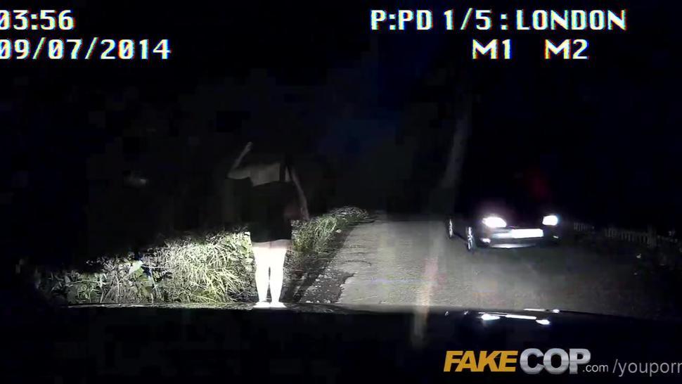 Fake Cop Hot ginger gets fucked in cops van