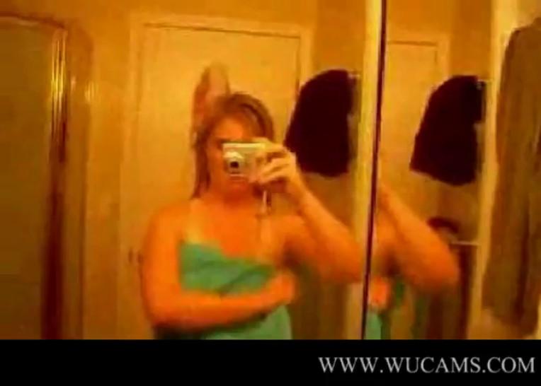 Filming herself in the bathroom latex a