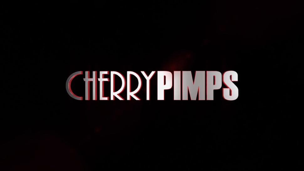 CHERRY PIMPS - Petite Brunette in Stockings Loves Riding and Deepthroating Hard Cock