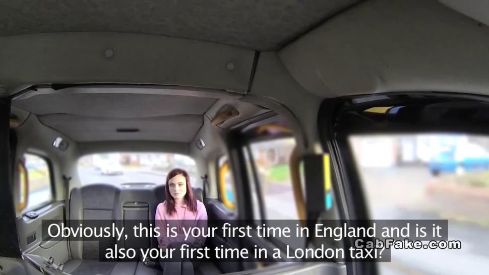 Foreign redhead bangs in British fake taxi