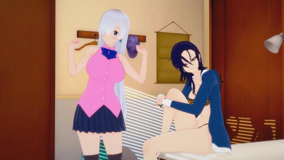 Seven Deadly Sins Hentai 3D (Lesbian) - Elizabeth x Merlin