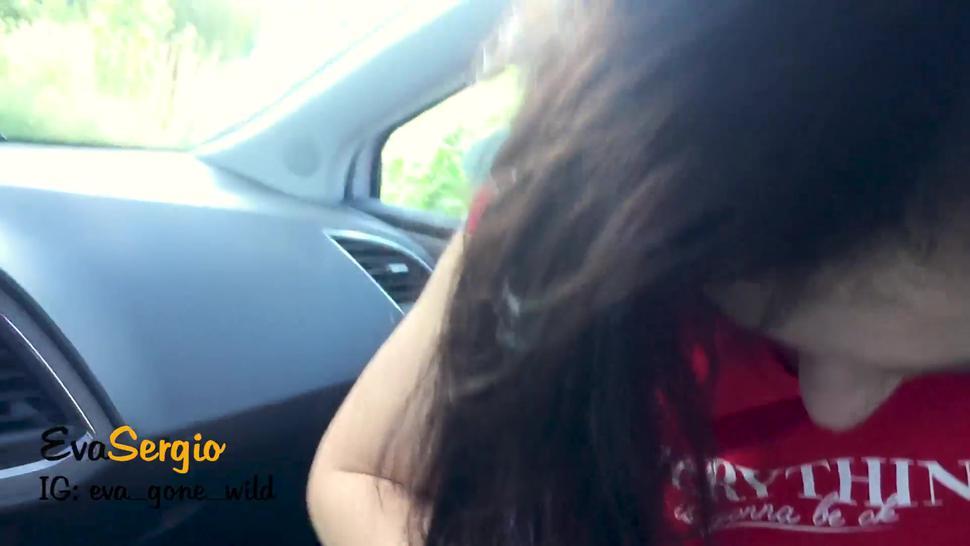 I Screw Insane Hot Coworker In Car - Cute Face Blowjob And Backseat Sex