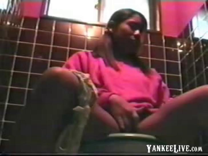 Black teen caught masturbating on the toilet hidden cam - video 2