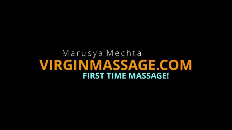 Super hot first time massage of virgin pussy