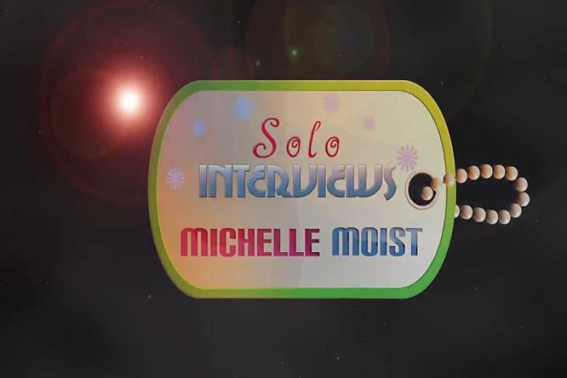 SOLO INTERVIEWS - Sexy blonde babe Michelle Moist striptease dildo solo play