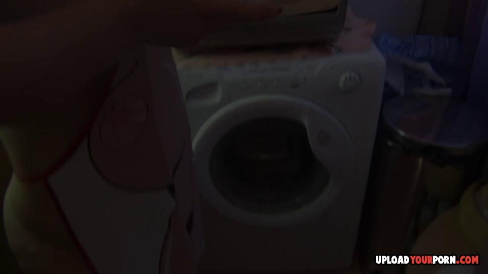 UPLOADYOURPORN - Kinky Nicol masturbates by the washing machine