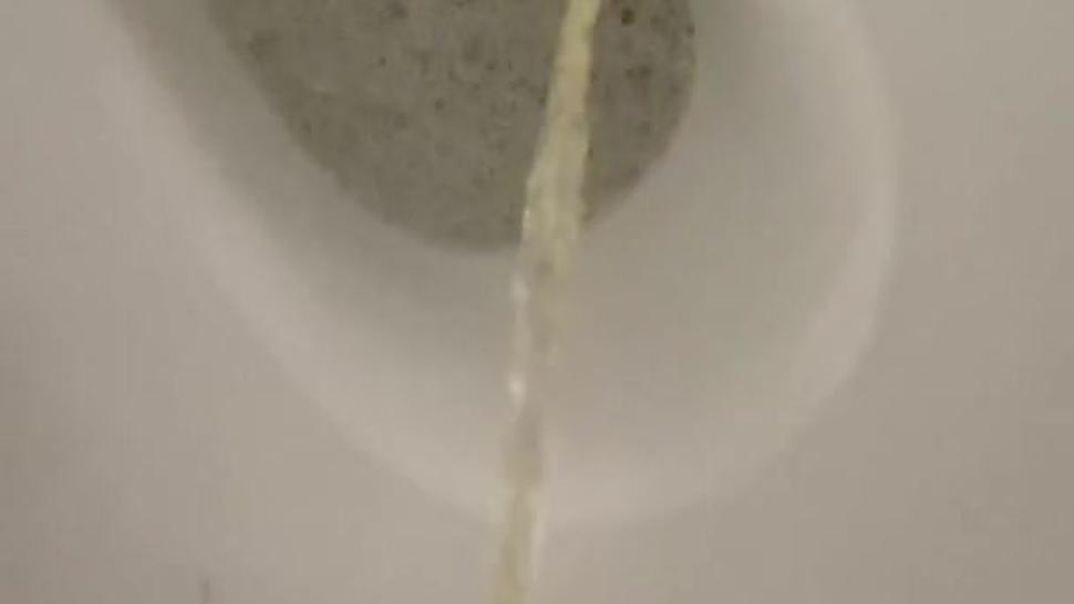 Pissing into my new toilet by my big sexy dick
