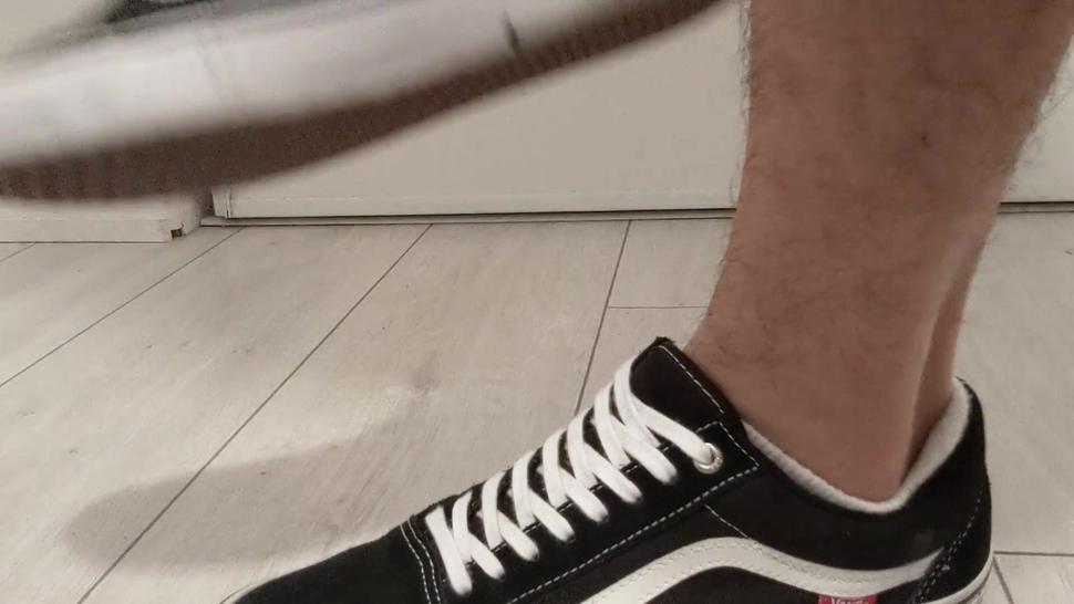 College Twink Fucking his Vans with Massive Cumshot in his Pink Calvins