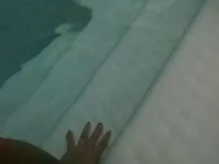 Young Girl Gives Boyfriend Blow Job In Pool - video 1