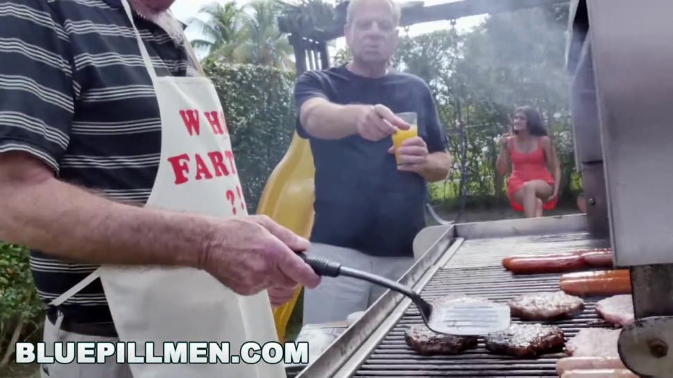 BLUE PILL MEN - Old Men Have A Cookout With Teen Stripper Jeleana Marie