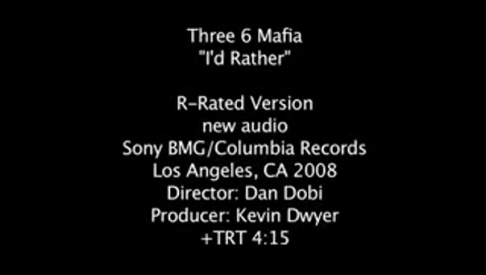 Three Six Mafia - I'd rather(Get Some Head) Explicit Music Video